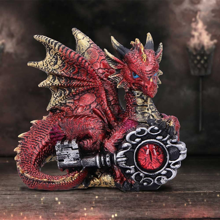 Keeper of the Key Red a Dragon Guardian Figurine 9cm