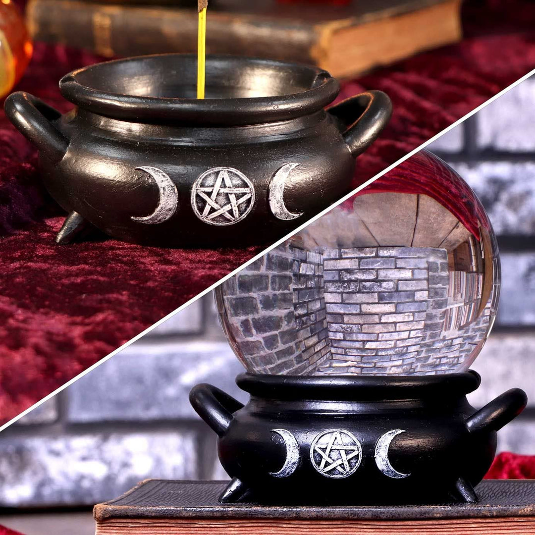 Set of Six Cauldron Bubble Witch Wiccan Incense Stick Burners 13cm