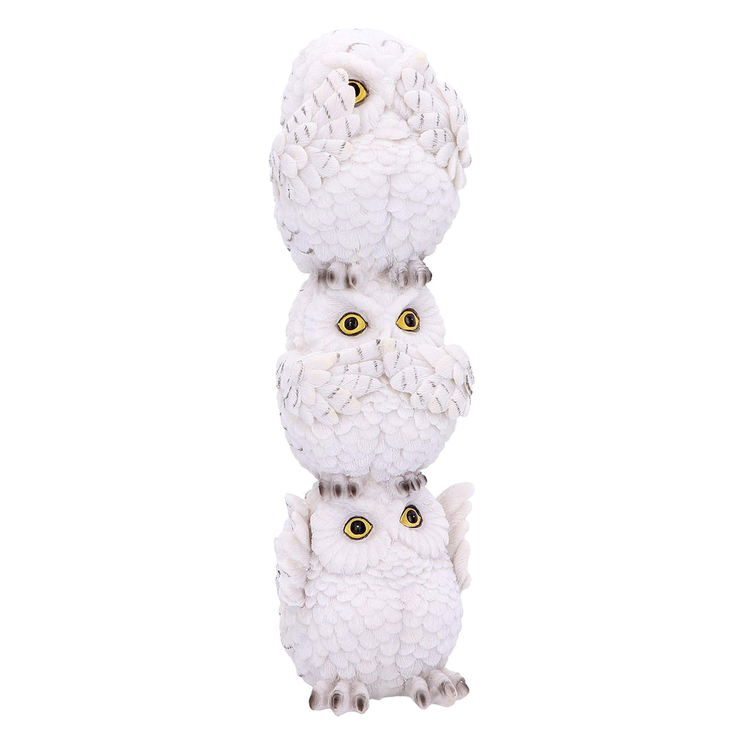 Wisest Totem Three Wise White Owls Ornament 20cm