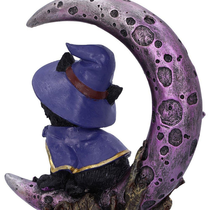 Grimalkin Witches Familiar Black Cat and Crescent Moon Figurine 18.5cm