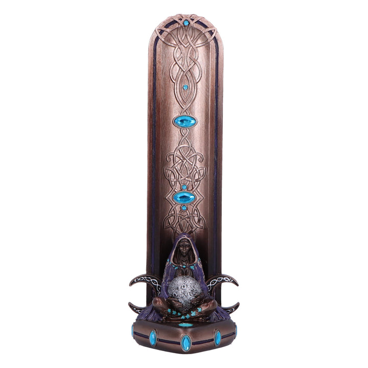 Triple Moon Goddess Bronze Incense Burner 22.5cm