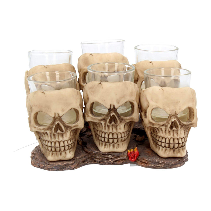 Six Shooter Skulls Skull Shot Glass Set 10cm of 6