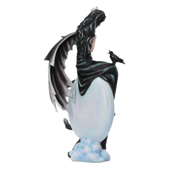 Nene Thomas Dark Skies Moon Fairy and Raven Companion Figurine by 28cm