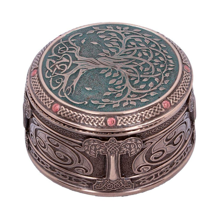 Round Tree of Life Celtic Trinket Box 10cm