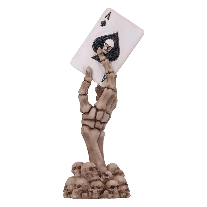 Ace of Spades Up Your Sleeve Skeletal Hand Card Figurine 18.4cm