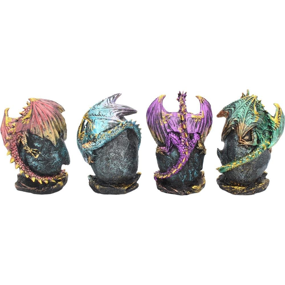 Geode Keepers set of 4 lightup dragon crystal figurines 12cm