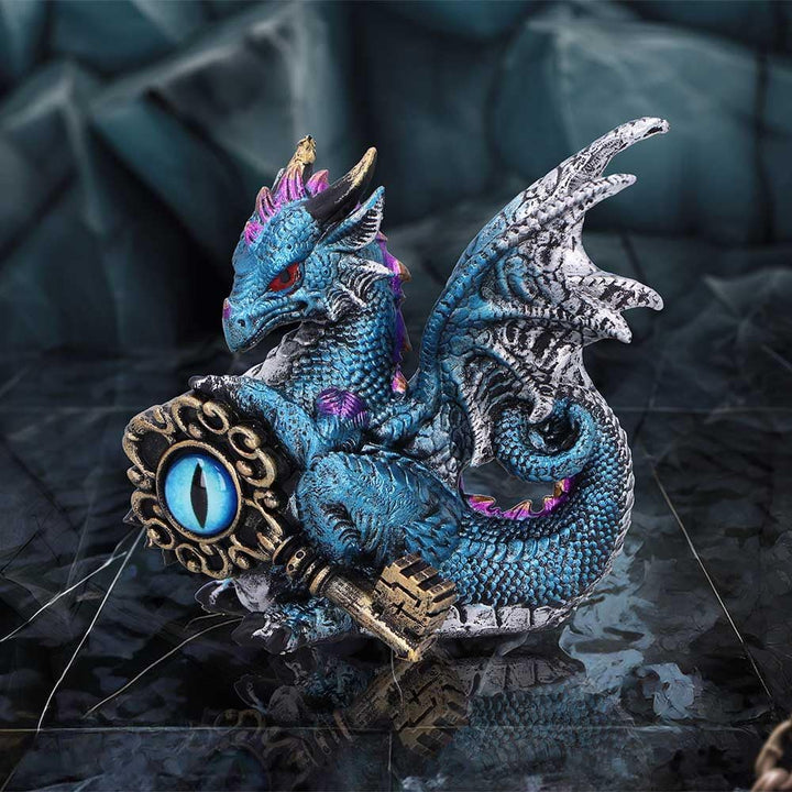 Keeper of the Key Blue a Majestic Dragon Figurine 9.5cm