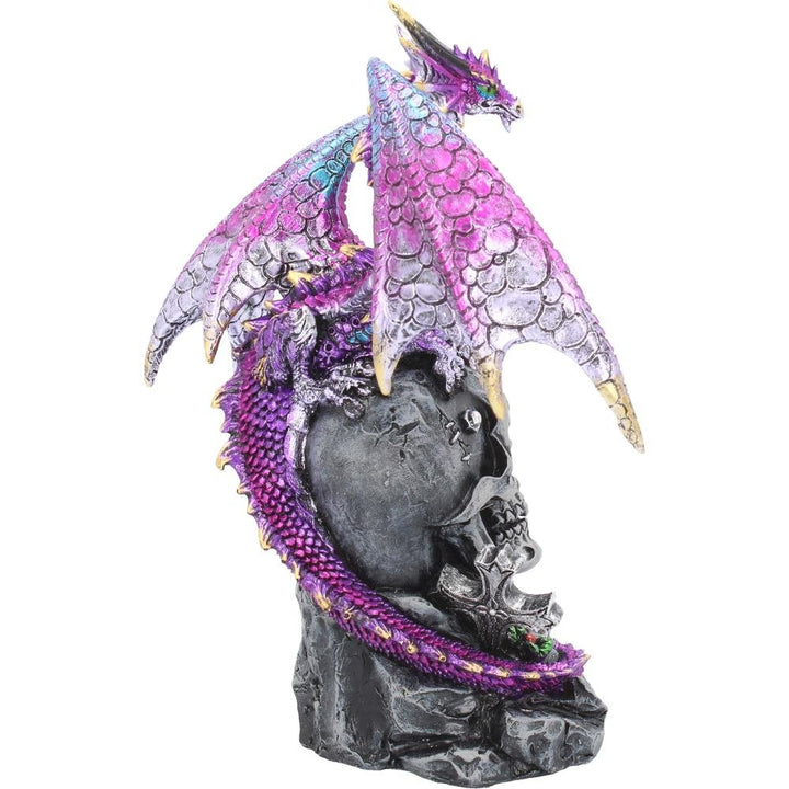 Loyal Defender Figurine Fantasy Gothic Dragon and Skull Ornament 22.5cm