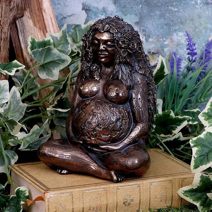 Mother Earth Bronze Finished Gaia Figure by Oberon Zell 17.5cm