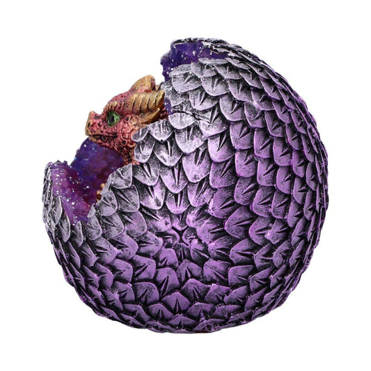 Red Geode Home Glittering Hatchling and Egg Figurine 10.7cm 2