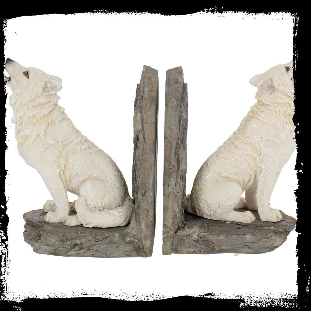 Wardens of the North White Wolf Bookends 20.3cm
