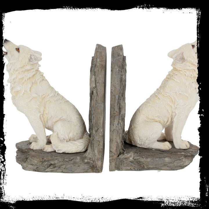 Wardens of the North White Wolf Bookends 20.3cm