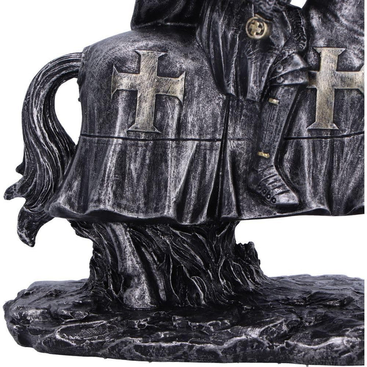 To Serve a Majestic Templar Knight Figurine on Horseback 16cm