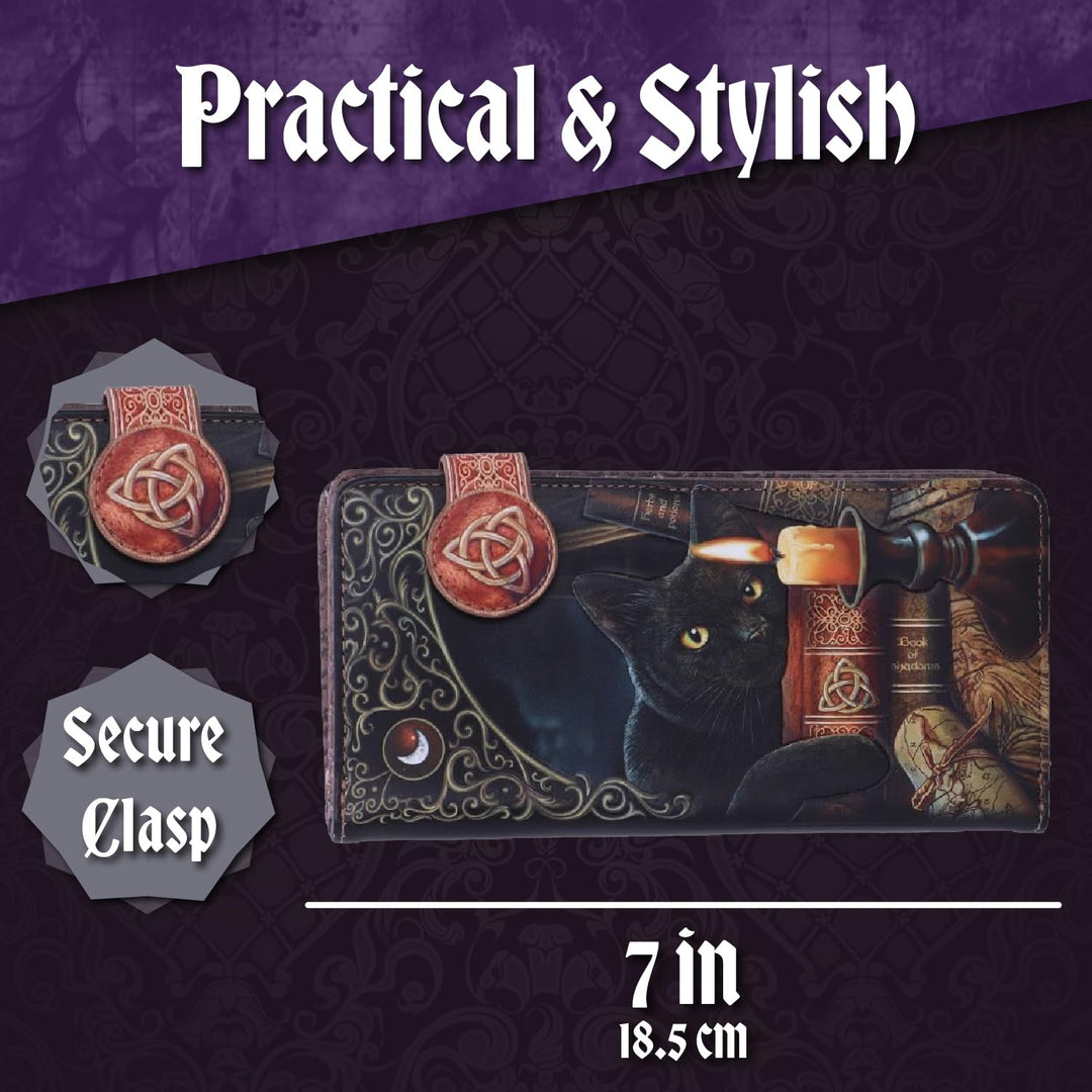 Lisa Parker Witching Hour Cat Witch Purse Black Embossed 18.5cm