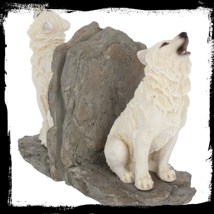 Wardens of the North White Wolf Bookends 20.3cm
