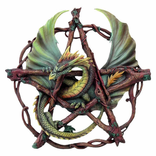 Green Forest Pentagram Dragon Wall Plaque 32.5cm 2