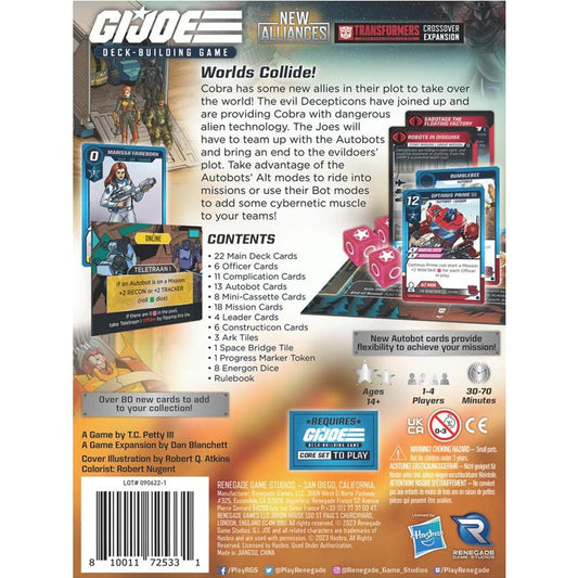 G I JOE Deck Building Game New Alliances A Transformers Crossover Expansion Board Game by Renegade Studio 2