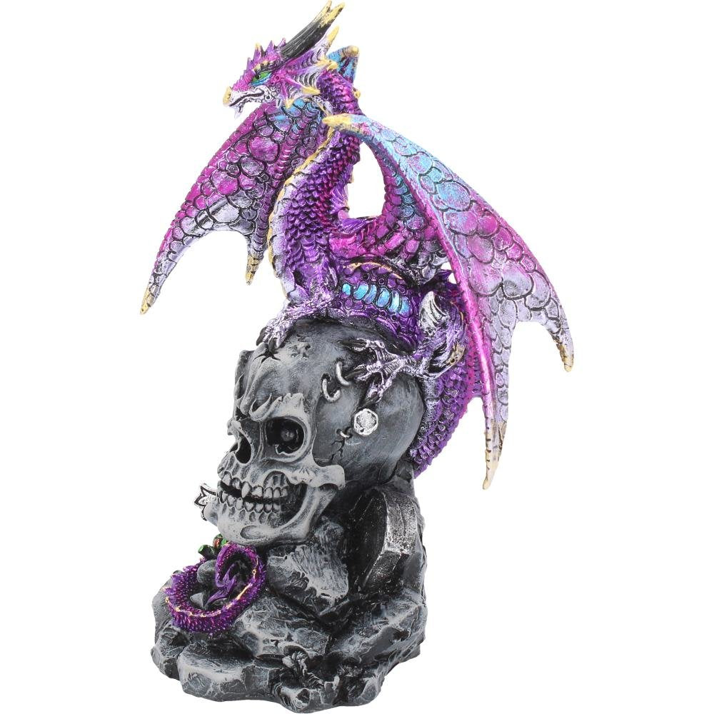 Loyal Defender Figurine Fantasy Gothic Dragon and Skull Ornament 22.5cm