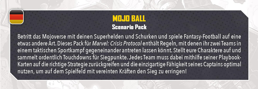 Atomic Mass Games, Marvel: Crisis Protocol - Mojo Ball, Scenario Expansion, Tabletop, 2 Players, Ages 14+, 90-120 Minutes, German, Multilingual