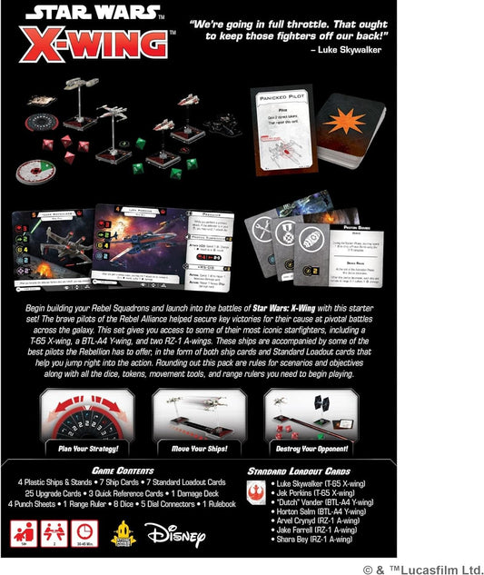 Rebel Alliance Squadron Starter Pack Star Wars X-Wing 2nd Edition Miniatures Game 2