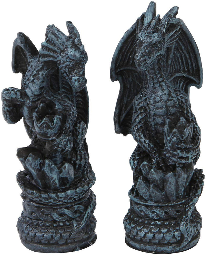 Raised Fantasy Dragon Chess Set with Corner Towers 43cm