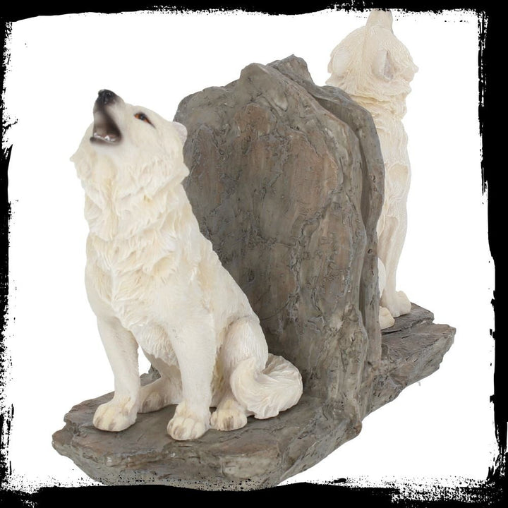 Wardens of the North White Wolf Bookends 20.3cm