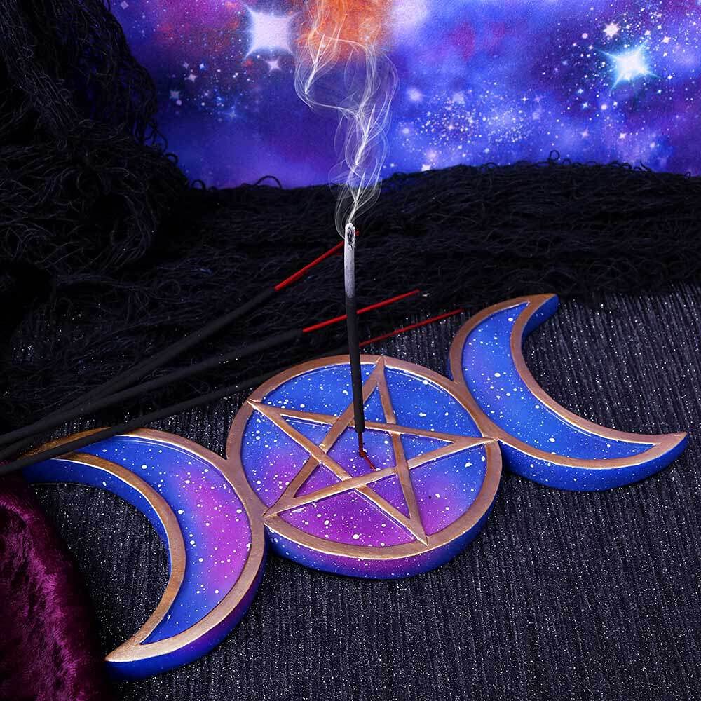 Galaxy Triple Moon Goddess Incense Stick Burner Set of Four 21.5cm