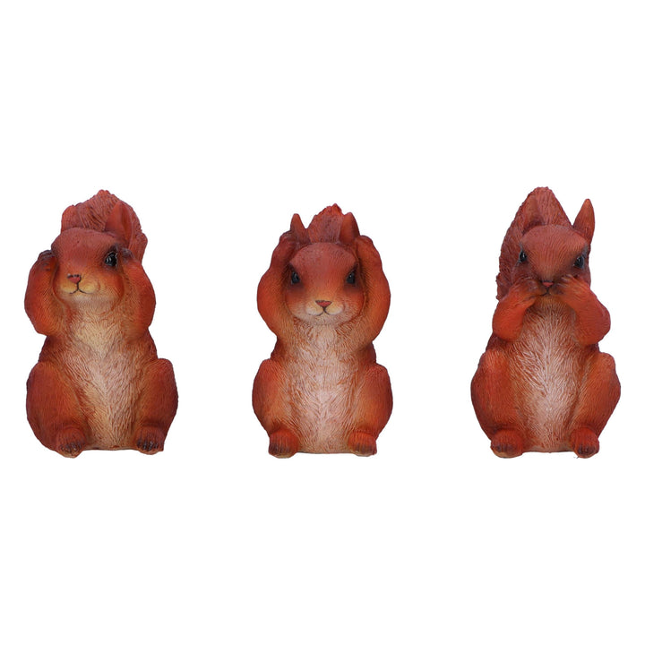 Three Wise Squirrel Figurines 9cm Squirrels