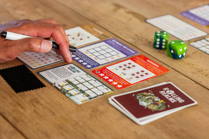 Rolling Realms A Light Strategic Roll-and-Write Board Game for Families and Adults