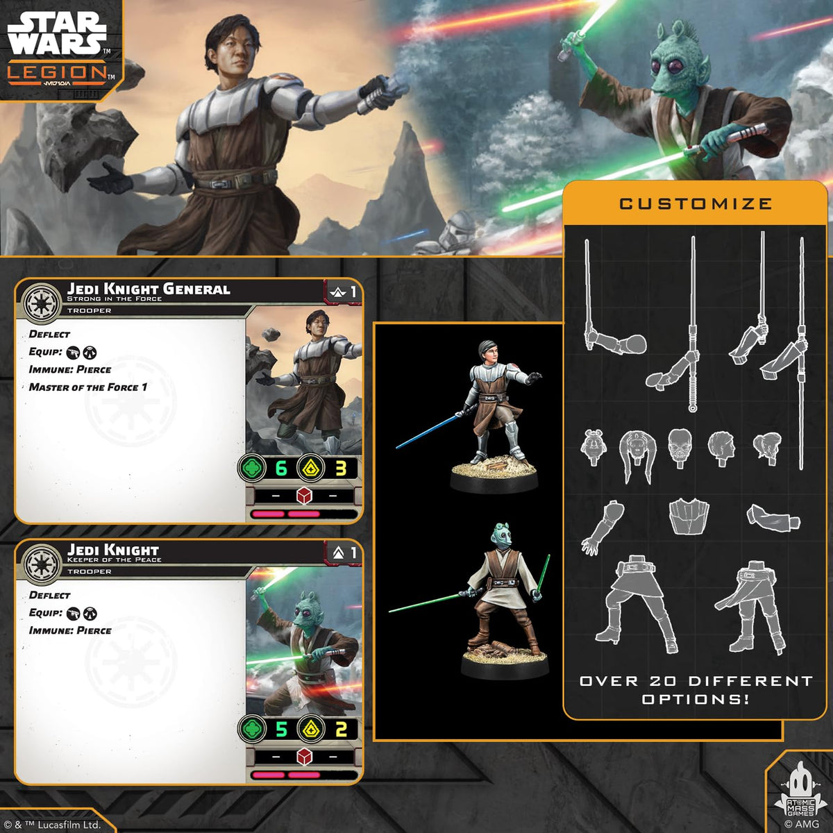 Star Wars Legion Customisable Jedi and Knight Miniatures Game 6