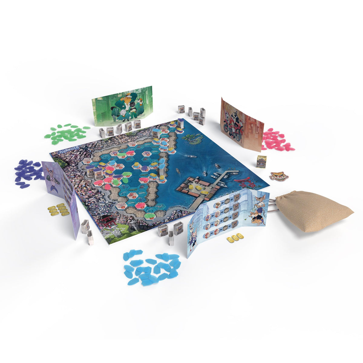 Nyakuza Board Game Build Your Clans Seafood Stall and Race to The Grand Market 3