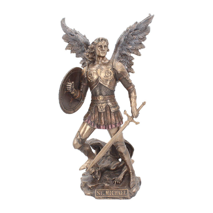 Bronzed Archangel Michael Religious Figurine 33cm