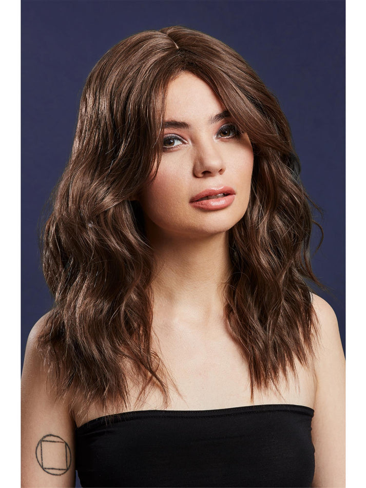 Fever Ashley Wig Two Toned Blend Brown Wavy Layered Centre Parting 48cm Long