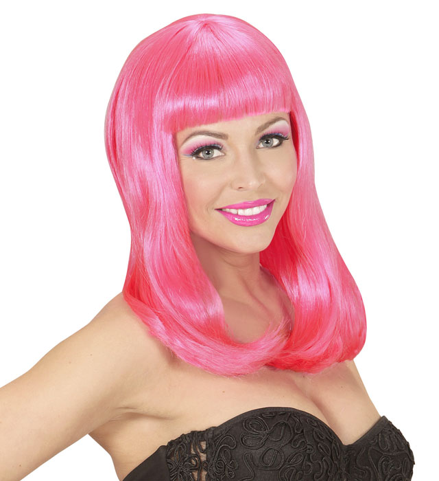 Neon Pink Patsy Wig In Polybag