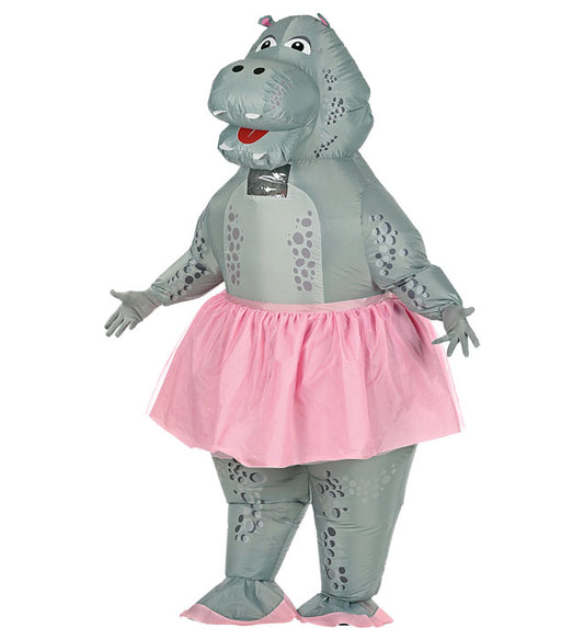 Hippo Ballerina Airblown Inflatable Oversized Costume With Mask