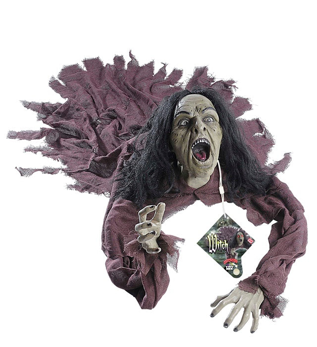 Talking Witch Groundbreaker With Light Up Eyes Sound Sensor Activated - 160 Cm - Speaks 5 Different Rhymes