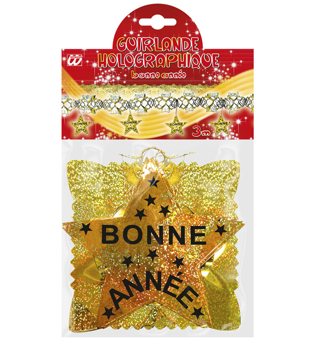 Holographic Gold Bonne Année Garland 3 M