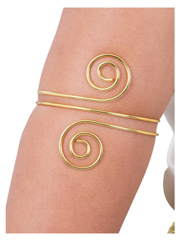 Grecian Swirl Arm Cuff Gold Roman Costume Jewellery
