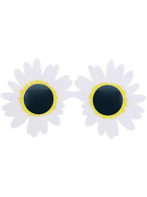 Daisy Hippie Specs White Festival Fun Glasses