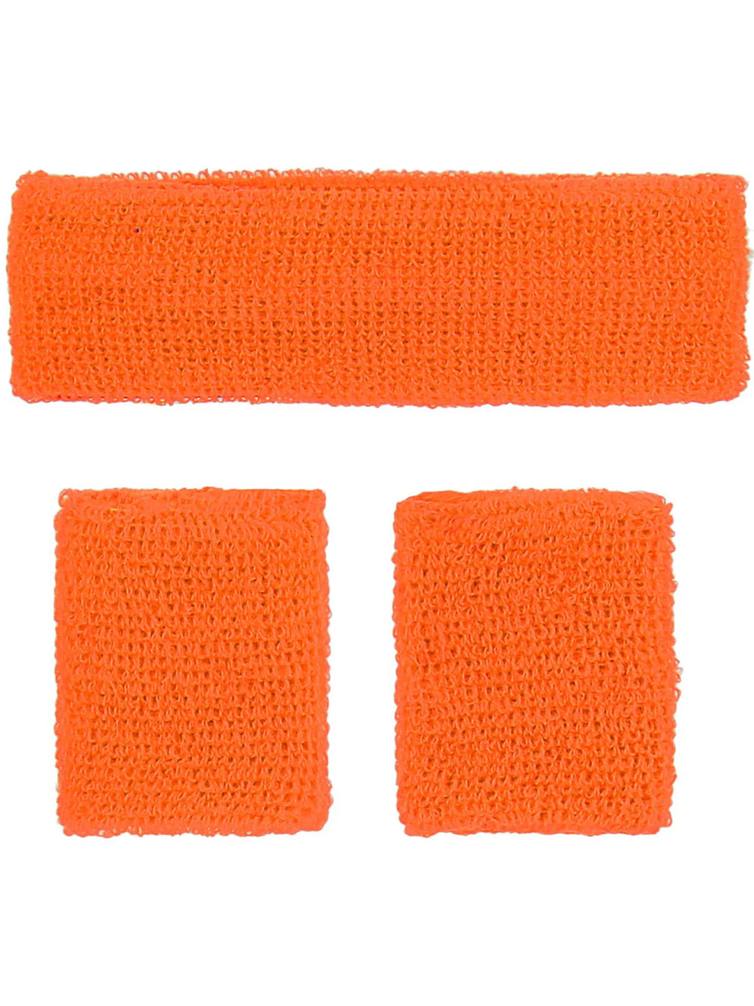80s Neon Sweatbands Orange Headband Wristbands