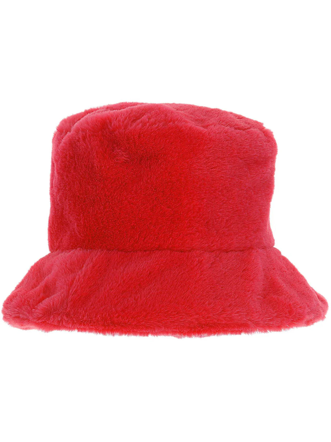 90s Red Fur Bucket Hat Hip Hop