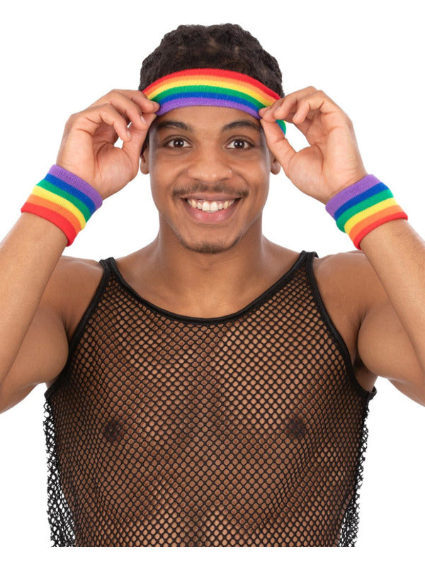Rainbow Sweatbands Pride Festival Accessory