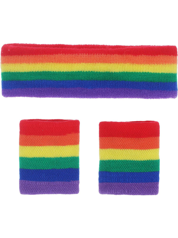 Rainbow Sweatbands Pride Festival Accessory