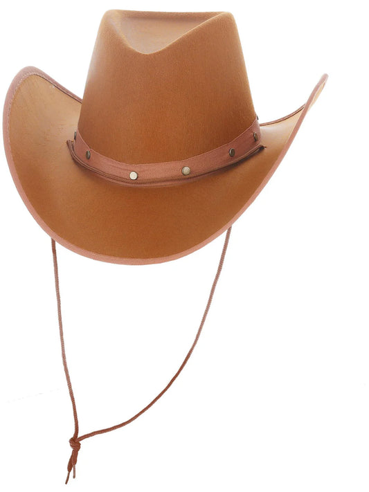 Tan Cowboy Hat Felt with Cord Cowgirl Costume 2