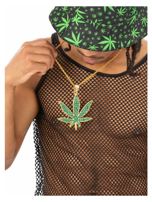 90s Hemp Bling Medallion Green Glitter Resin Diamante
