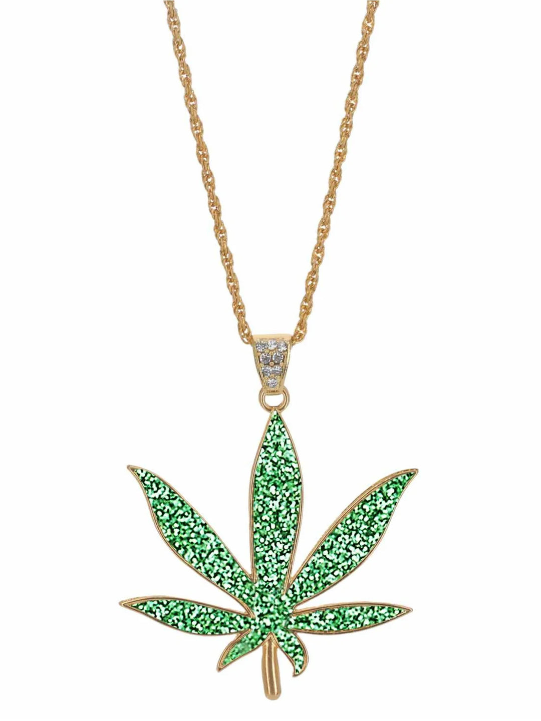 90s Hemp Bling Medallion Green Glitter Resin Diamante