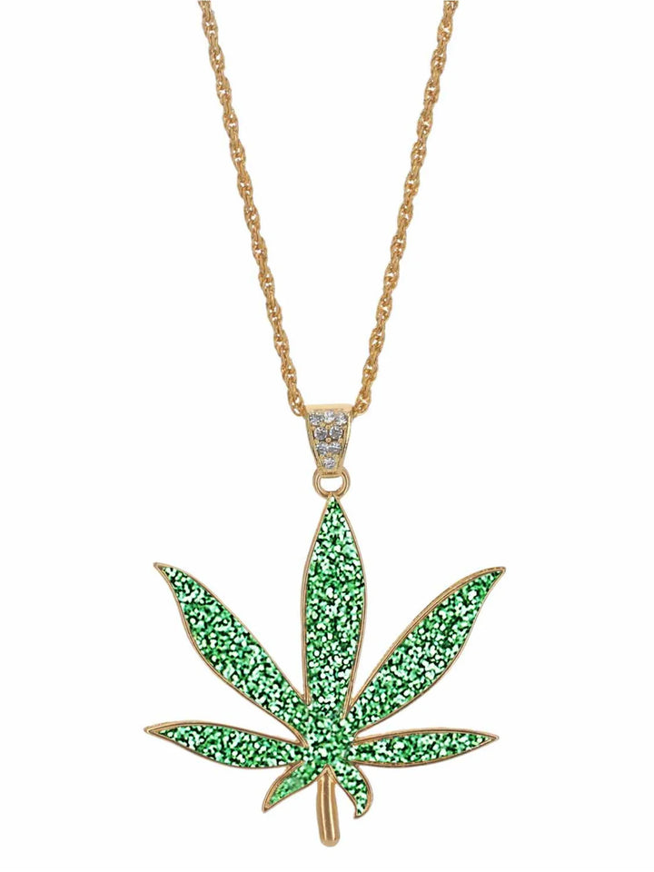 90s Hemp Bling Medallion Green Glitter Resin Diamante