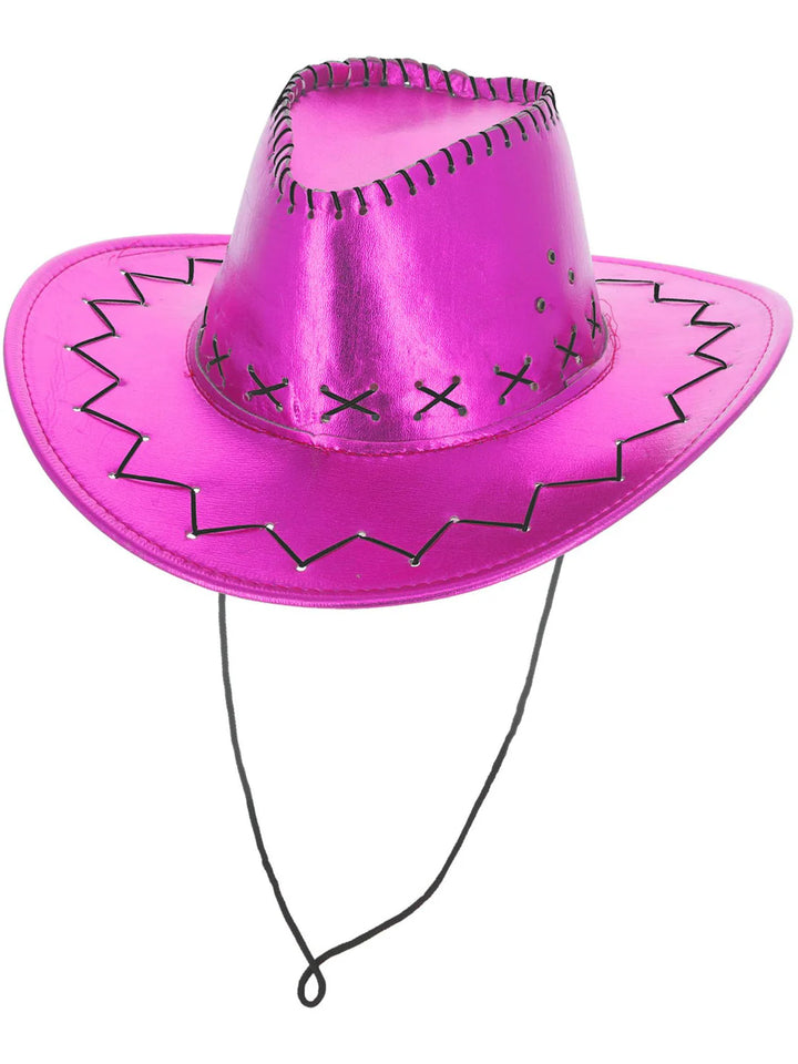 Metallic Pink Cowgirl Hat Cowboy Costume Accessory Adult
