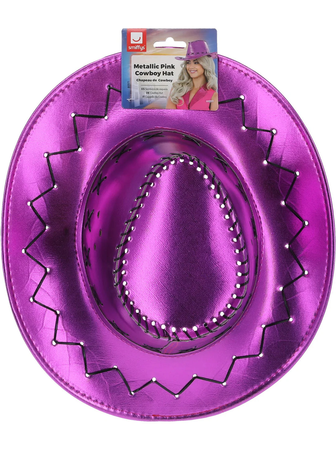 Metallic Pink Cowgirl Hat Cowboy Costume Accessory Adult