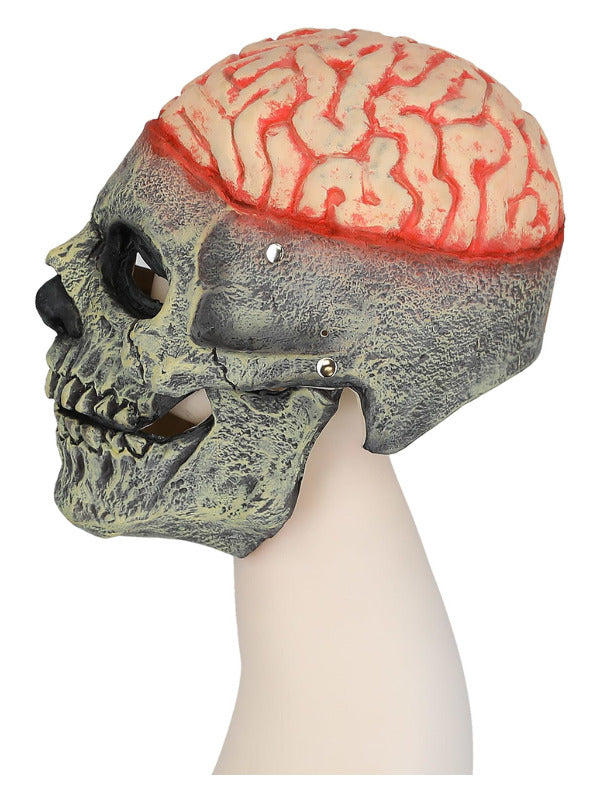 Exposed Brain Skull Latex Mask with Moving Mouth